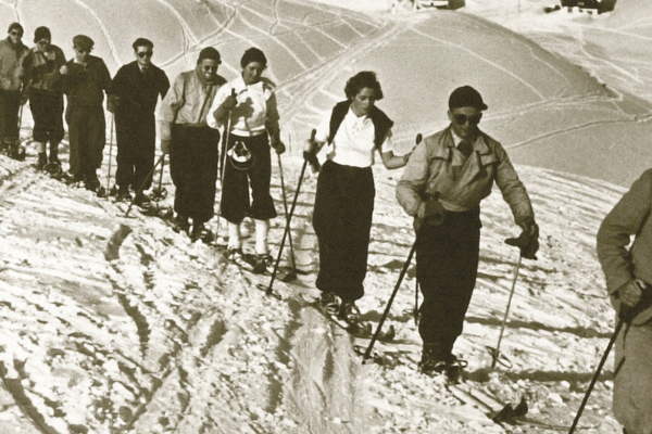 Nostalgisches Bild - Skifahrer Nostalgisches Bild - Skifahrer